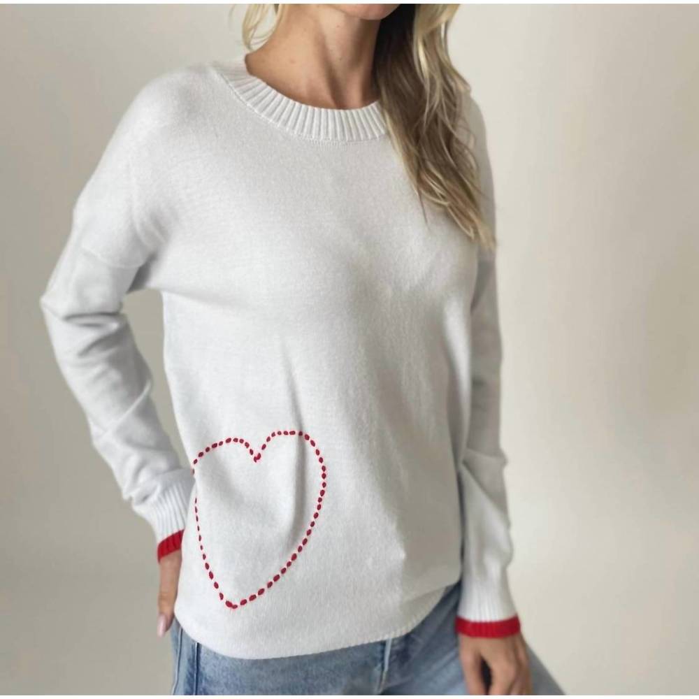 NEW SIX/FIFTY pookie heart sweater in light blue
